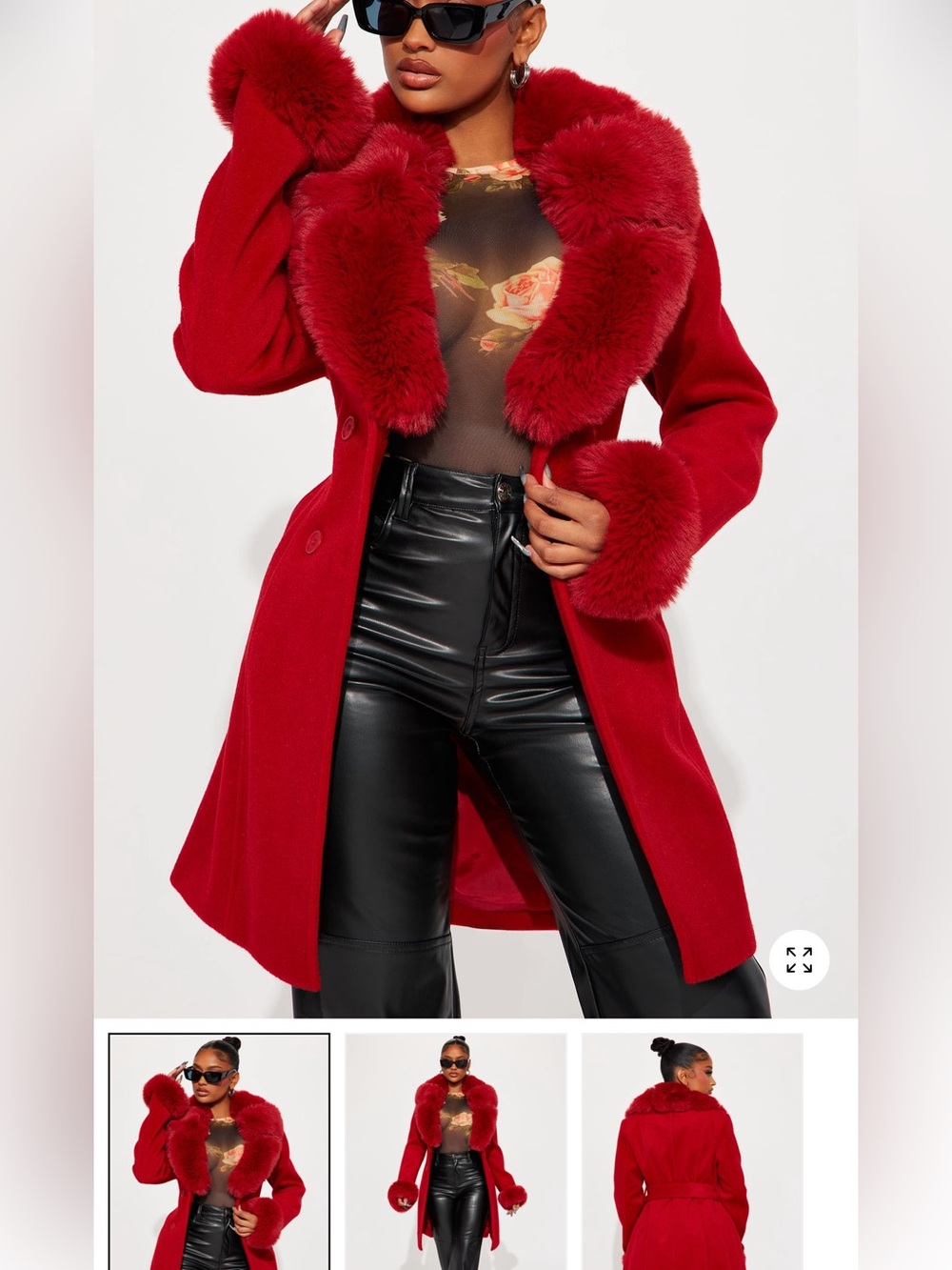 Red Faux coat